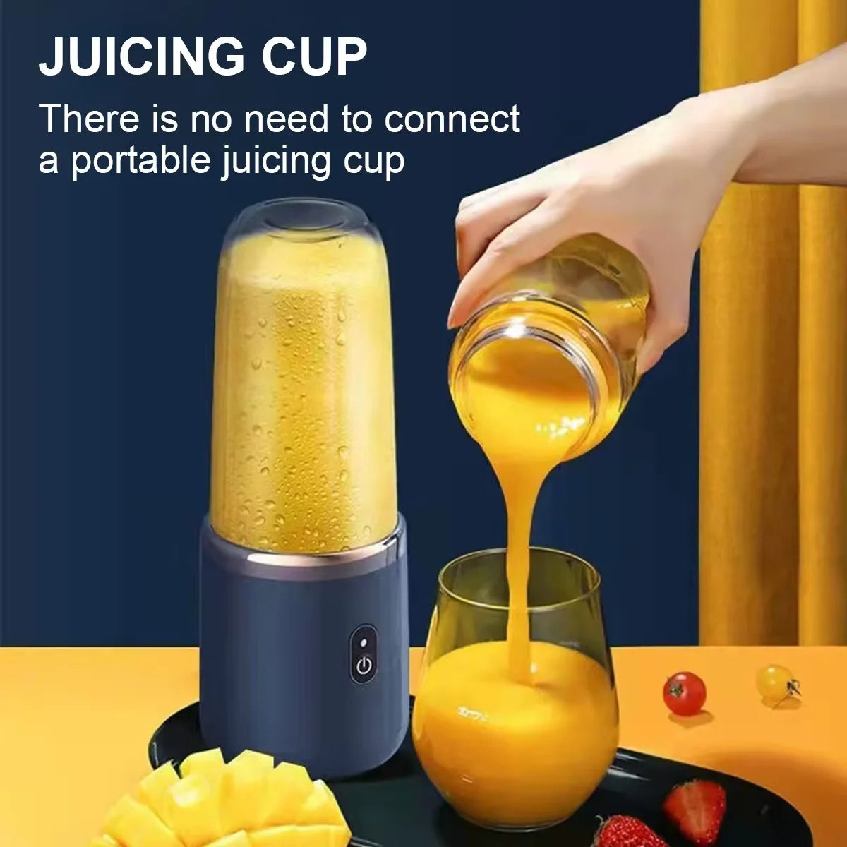 Portable USB Personal Mini Juicer Cup Handheld Travel Blender Single Double Cups for Water Bottles